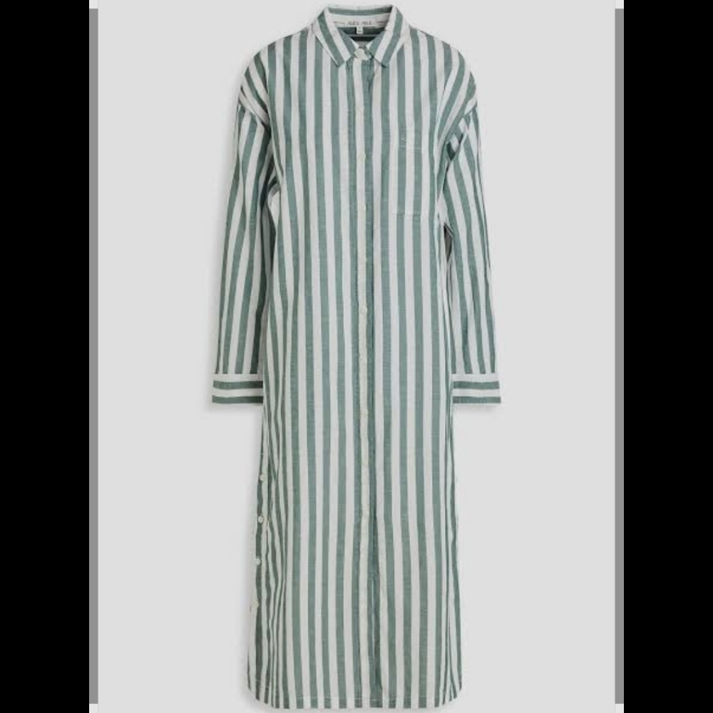 Alex Mill Kerry Positano Striped Button-Up Long Shirt Dress - Picture 13 of 16